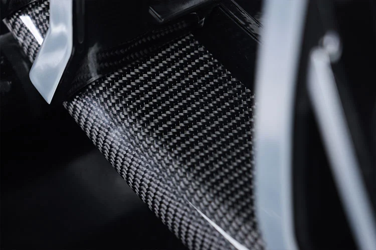 Olim Cd26 Modular 2pc 6061 T6 Carbon Fiber Lip Glossy Black Diamond Cut Surface On Rolls Royce